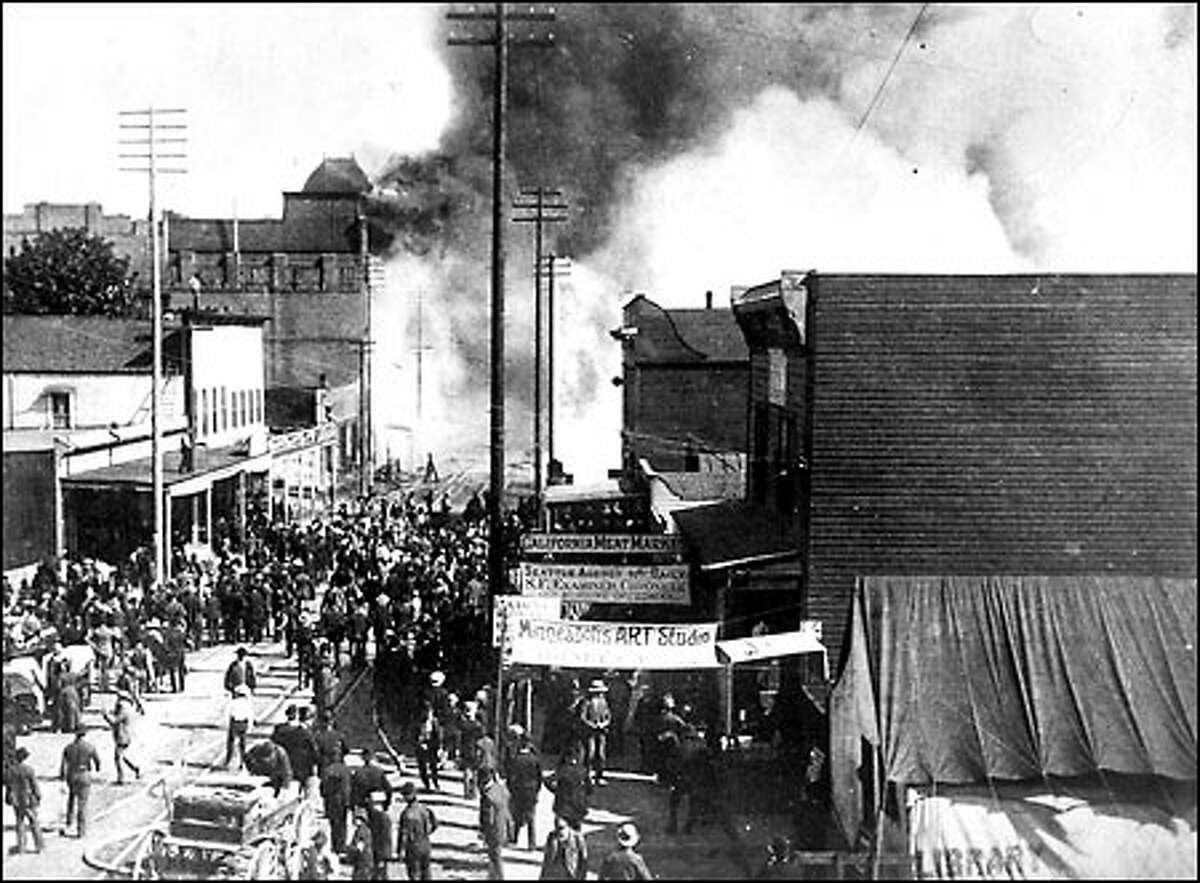 Beginning of the Great Seattle Fire, June 6, 1889: A fire started when a glue pot spilled in a carpentry shop, and the blaze quickly spread on June 6, 1889, destroying 29 square blocks including the entire business district. With no adequate water system to put it out, the city was helpless as flames engulfed railroad terminals and nearly all of the city’s wharves.